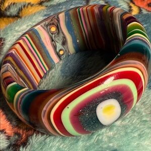 Vibrant Multicolor Striped Bangle